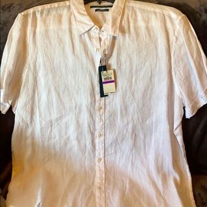 Perry Ellis  white linen  shirt XXL.